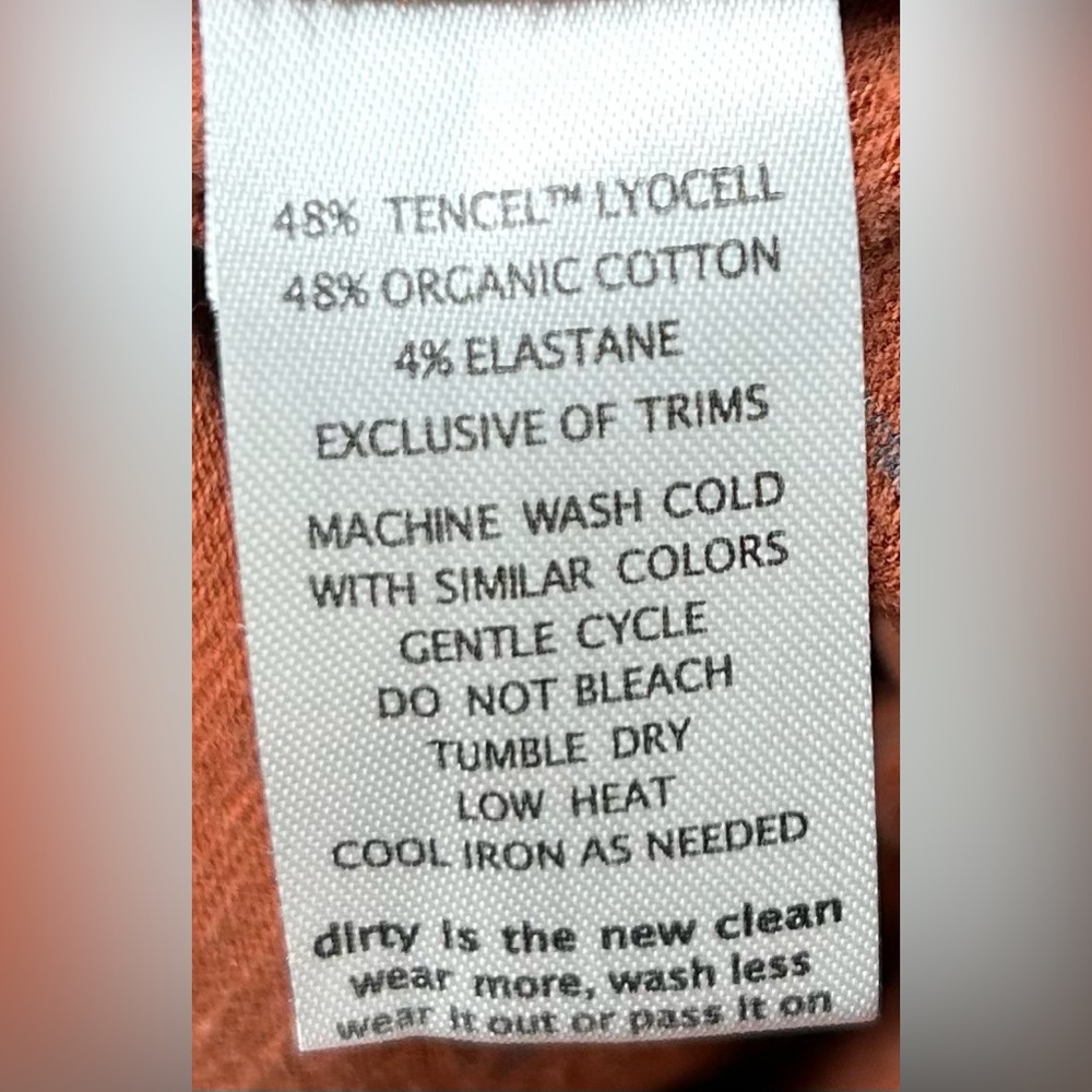 Toad&Co Size M Pull On Orange Organic Cotton Blend Chaka Skirt - Picture 4 of 5